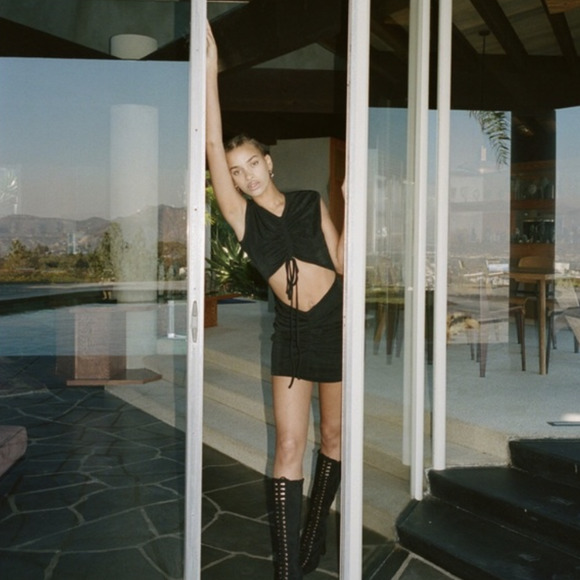 WITH JEAN Roxy Black Cut Out Mini Dress - Picture 2 of 14